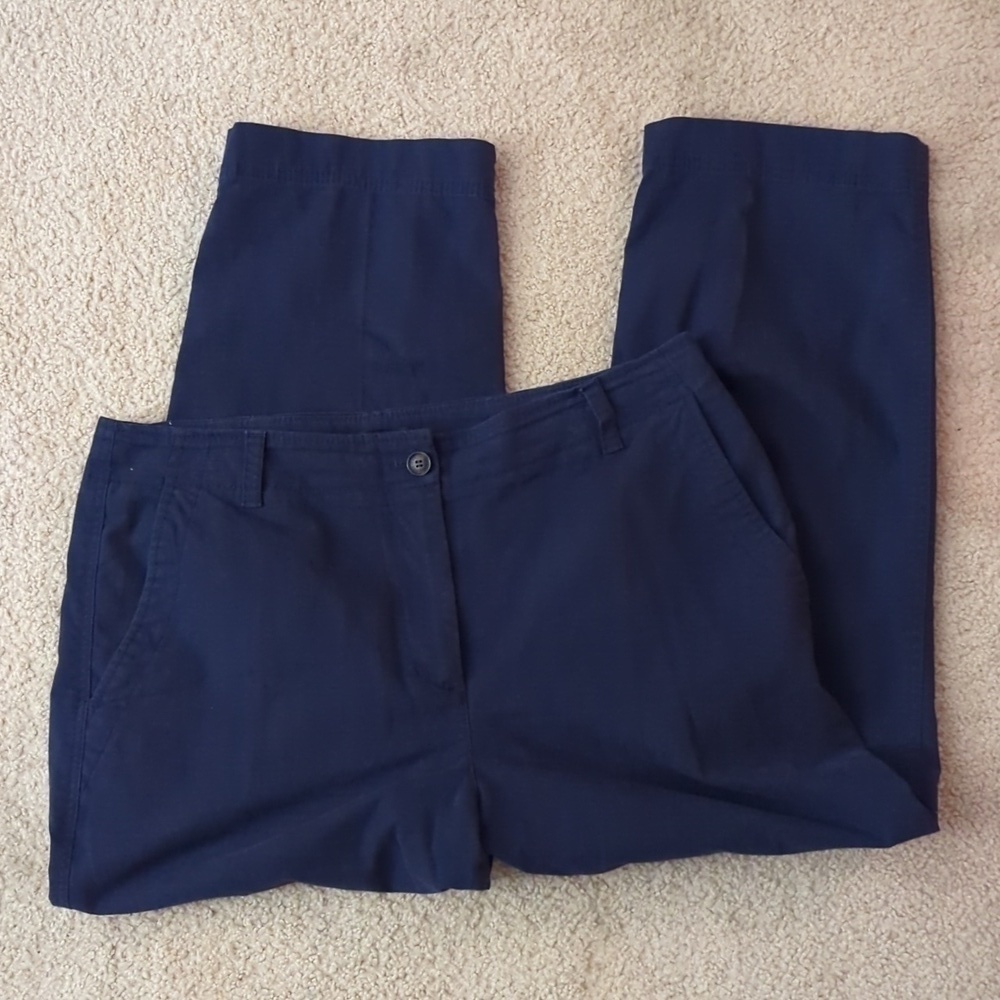 Talbots Dark Navy Business Professional Straight Leg Pants Size 12